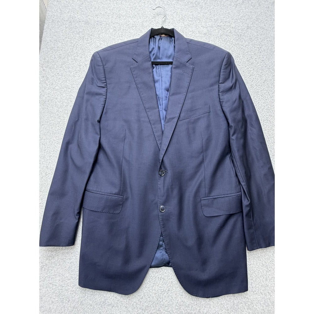 Peter Millar Suit Jacket Mens 44 Long Blue Wool Made In Canada Classic Fit